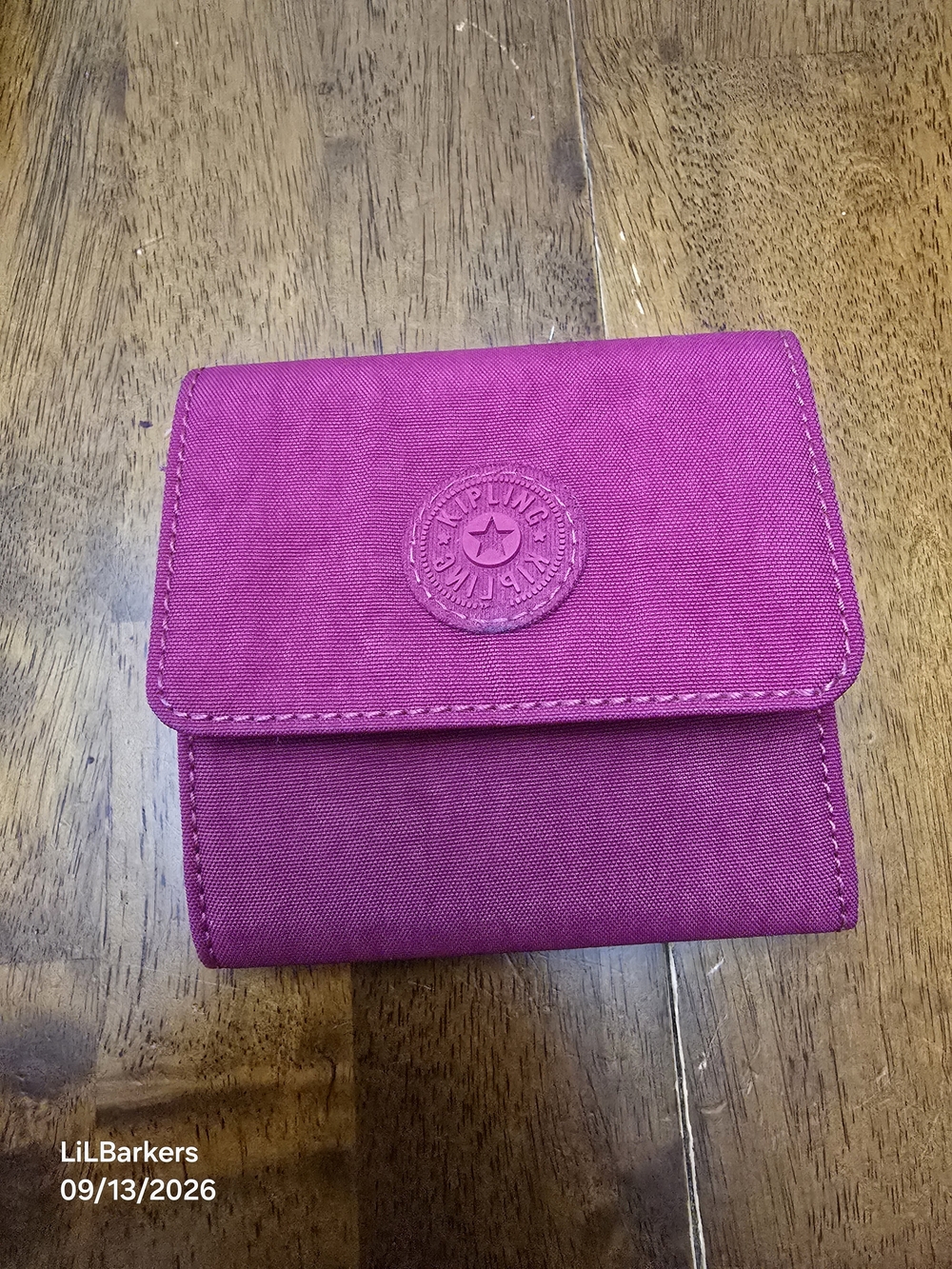 Kipling Pink Canvas Trifold Wallet - Bright Pink Women's Wallet